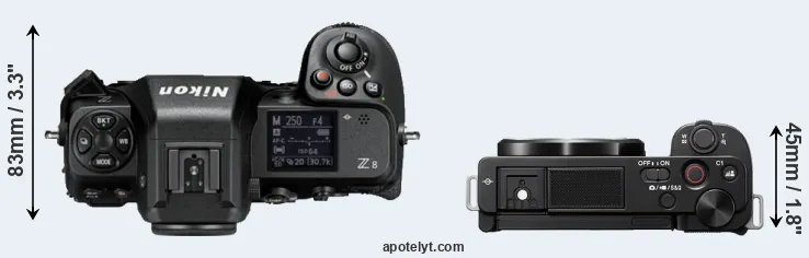 Compare Z8 versus ZV-E10 top