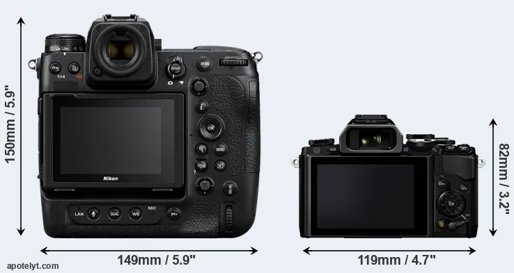 Comparison Z9 or E-M10 rear
