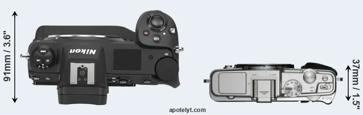 Compare Z9 versus E-P5 top