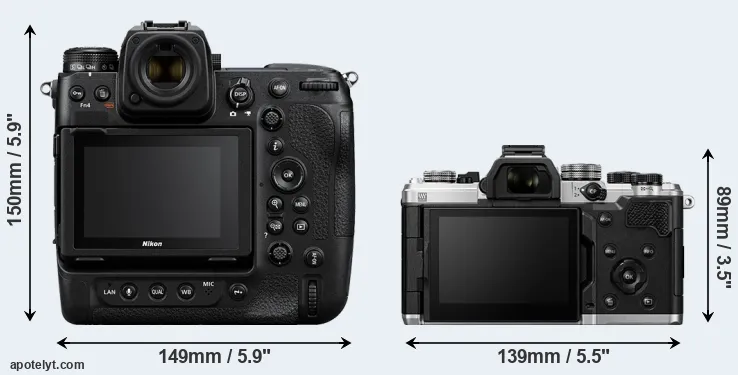 Comparison Z9 or OM-3 rear