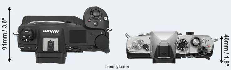 Compare Z9 versus OM-3 top