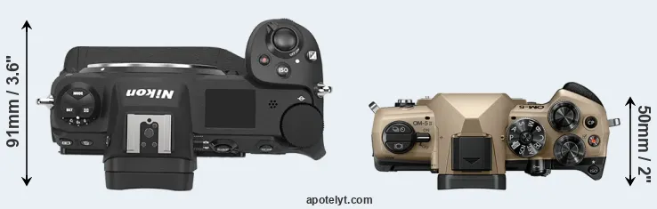Compare Z9 versus OM-5 II top