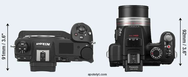 Compare Z9 versus FZ100 top