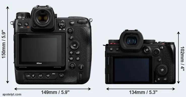 Comparison Z9 or G9 II rear