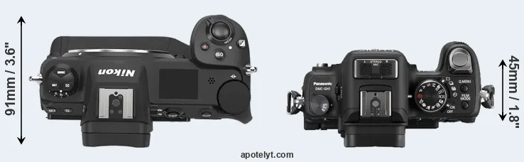 Compare Z9 versus GH1 top
