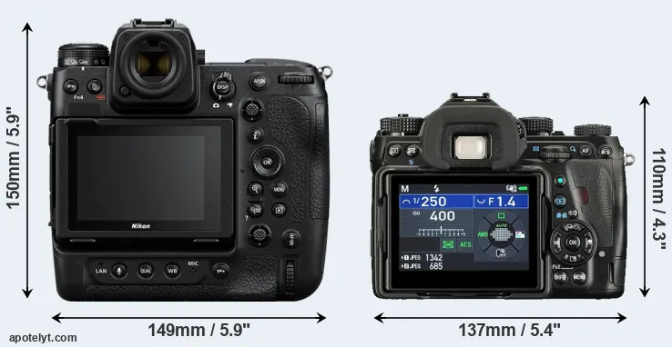 Comparison Z9 or K-1 II rear