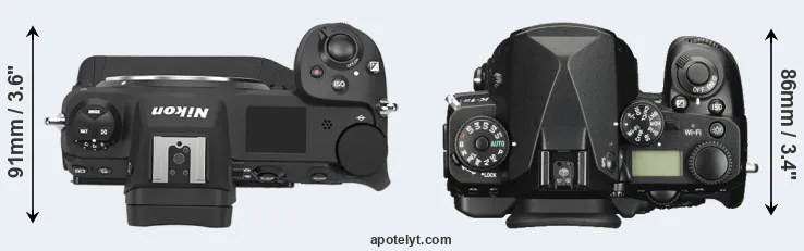 Compare Z9 versus K-1 II top