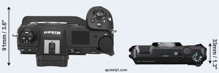 Compare Z9 versus WG-8 top
