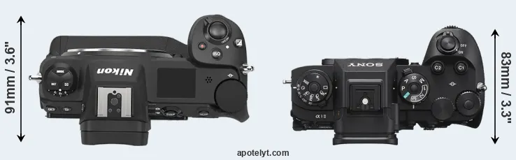 Compare Z9 versus A1 II top