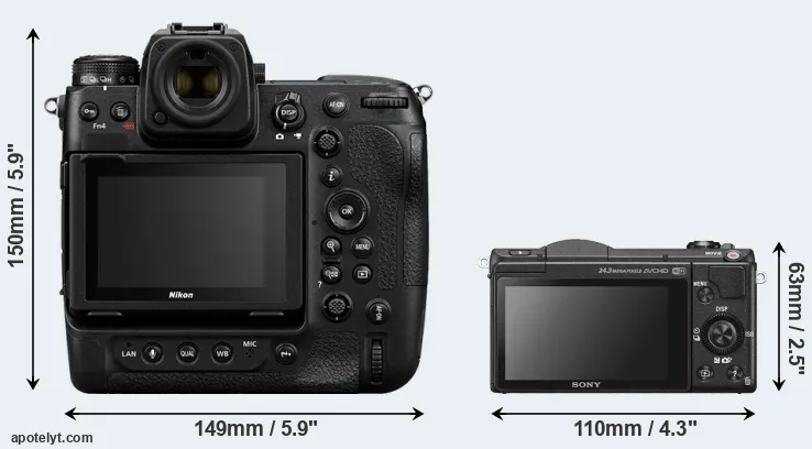 Comparison Z9 or A5100 rear