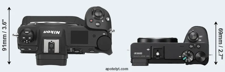 Compare Z9 versus A6600 top
