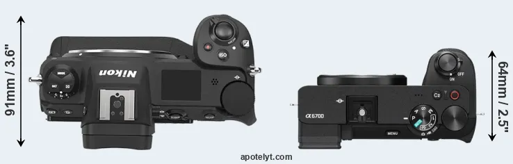 Compare Z9 versus A6700 top