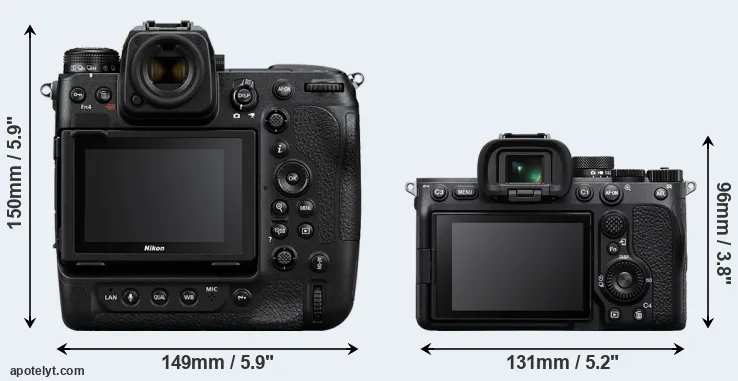 Comparison Z9 or A7 IV rear