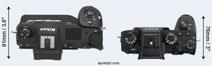 Compare Z9 versus A9 II top