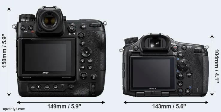 Comparison Z9 or A99 II rear