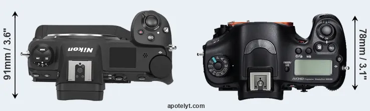 Compare Z9 versus A99 top