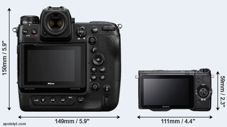 Comparison Z9 or NEX-5R rear