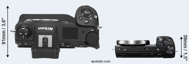 Compare Z9 versus NEX-5R top