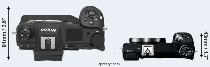 Compare Z9 versus NEX-6 top