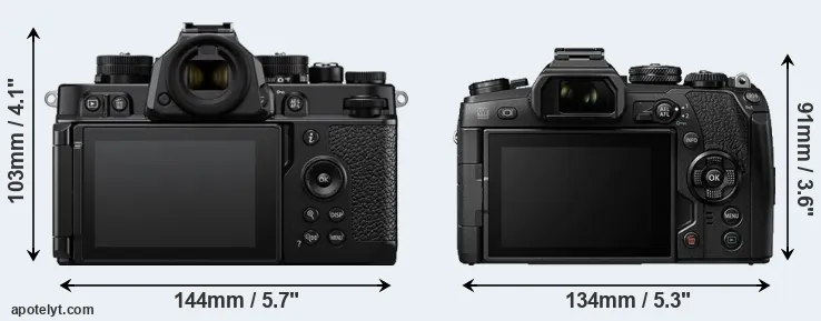 Comparison Zf or E-M1 II rear
