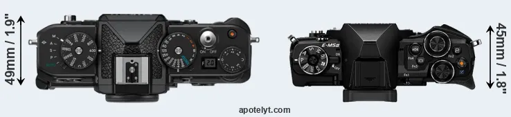 Compare Zf versus E-M5 II top