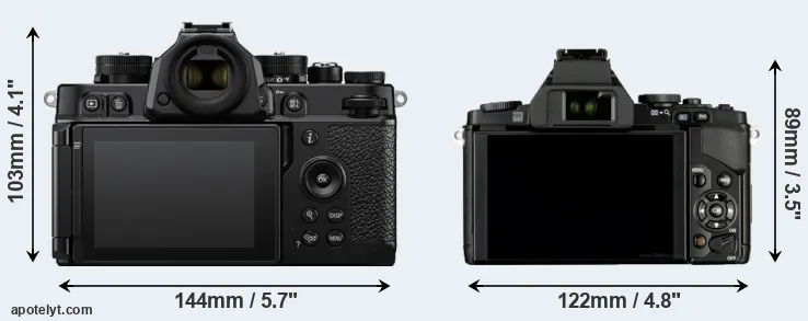 Comparison Zf or E-M5 rear
