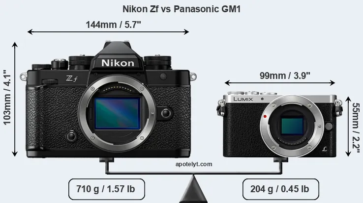 Size Nikon Zf vs Panasonic GM1