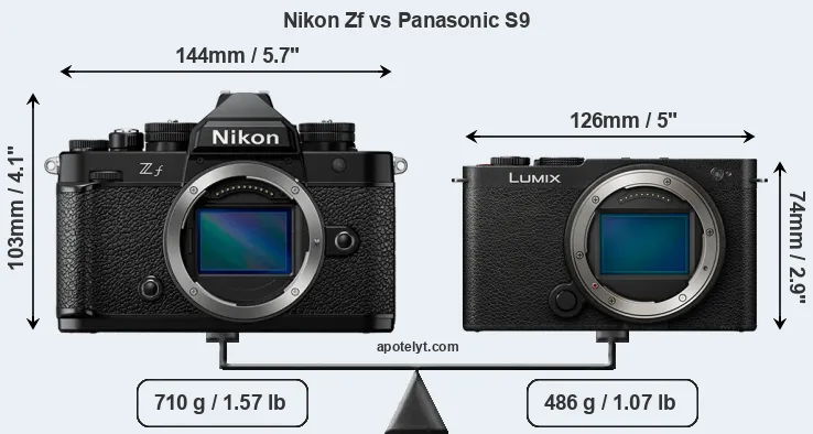 Size Nikon Zf vs Panasonic S9