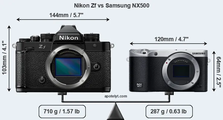 Size Nikon Zf vs Samsung NX500