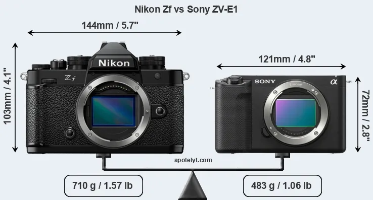 Size Nikon Zf vs Sony ZV-E1