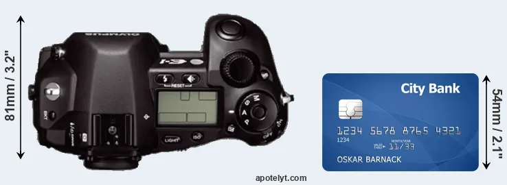 E-1 versus credit card top view