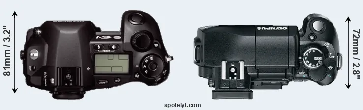 Compare E-1 versus E-330 top