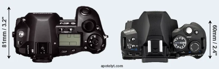 Compare E-1 versus E-620 top