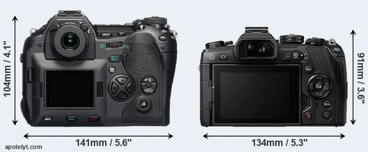 Comparison E-1 or E-M1 II rear