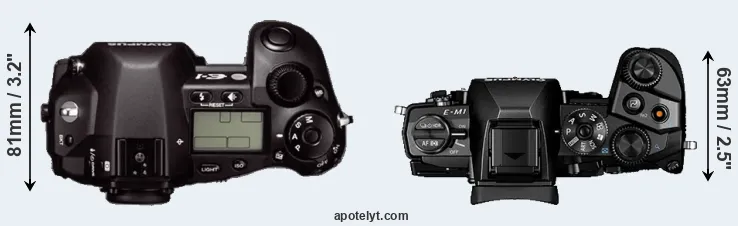 Compare E-1 versus E-M1 top