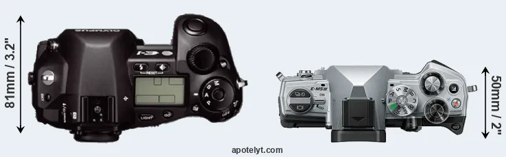 Compare E-1 versus E-M5 III top