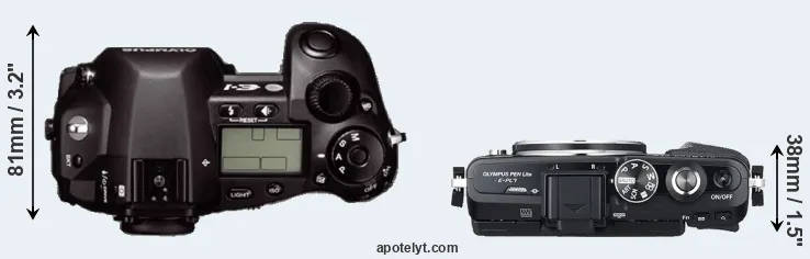 Compare E-1 versus E-PL7 top