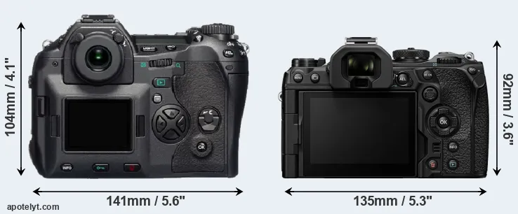 Comparison E-1 or OM-1 II rear