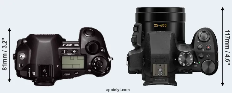 Compare E-1 versus FZ330 top