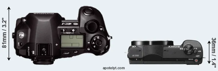 Compare E-1 versus A5100 top
