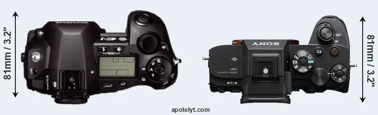 Compare E-1 versus A7S III top