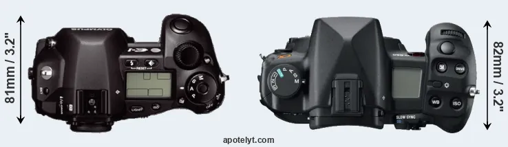 Compare E-1 versus A850 top