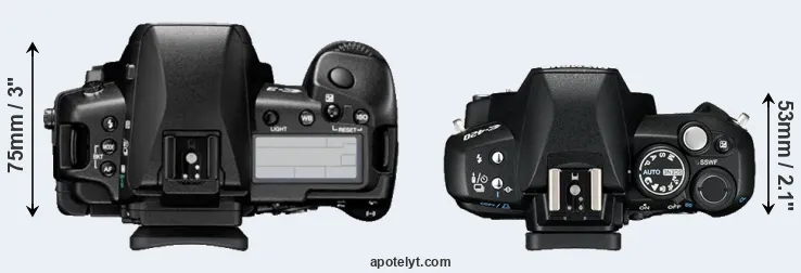 Compare E-3 versus E-420 top