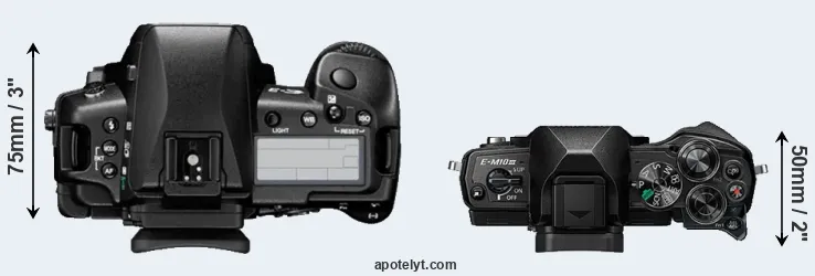 Compare E-3 versus E-M10 III top