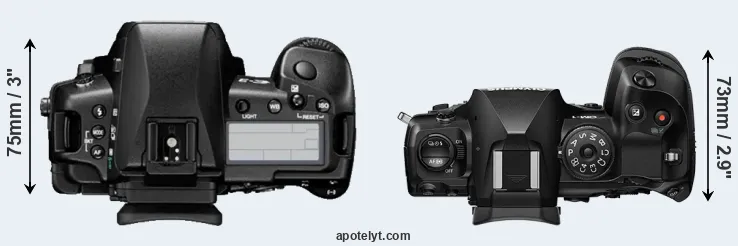 Compare E-3 versus OM-1 top
