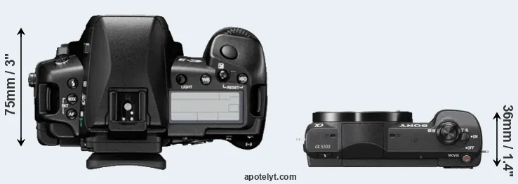 Compare E-3 versus A5100 top