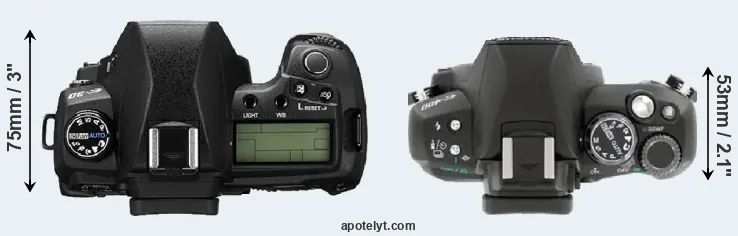 Compare E-30 versus E-400 top