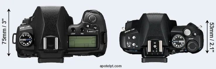 Compare E-30 versus E-420 top