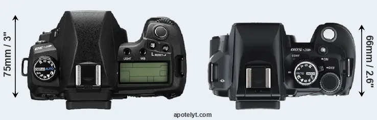 Compare E-30 versus E-500 top
