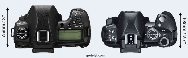 Compare E-30 versus E-510 top